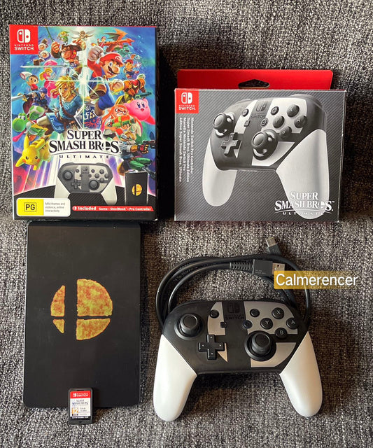 Super Smash Bros Ultimate Limited Edition Combo with Controller & Steel Case Switch Game  - Nintendo