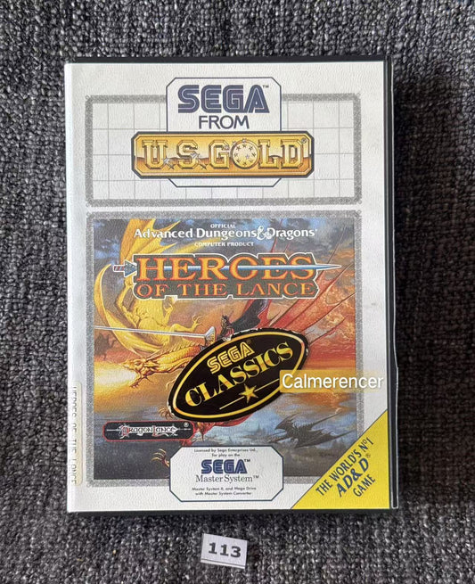 Heroes Of The Lance Advanced Dungeons & Dragons - Excellent condition - No manual Game - Sega Master System