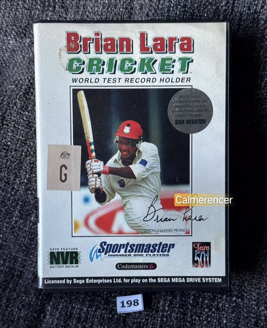 Brian Lara Cricket World Test Record Holder - No manual - Game - Sega Mega Drive