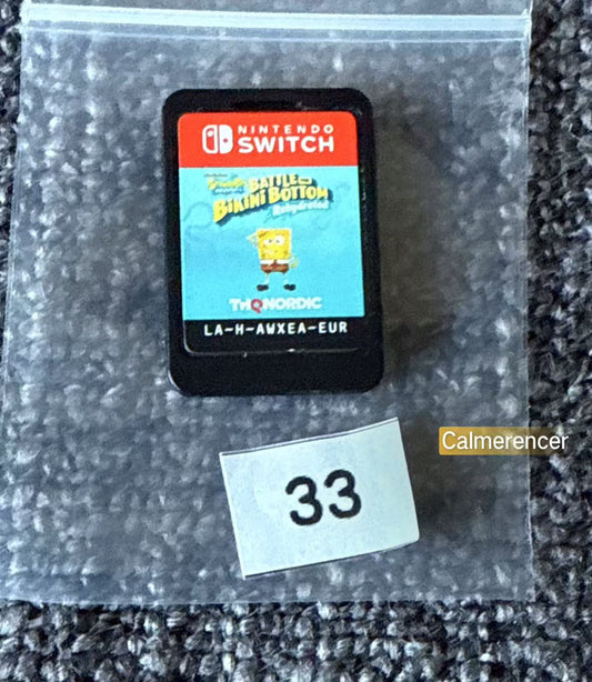 Spongebob Squarepants Battle For Bikini Bottom Rehydrated Game (Loose - no case) - Nintendo Switch
