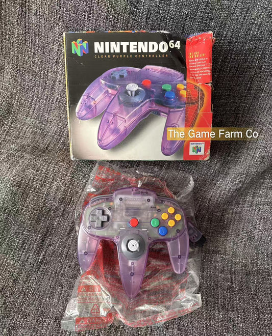 All Genuine Clear Purple boxed  N64 controller in good condition (Nintendo)