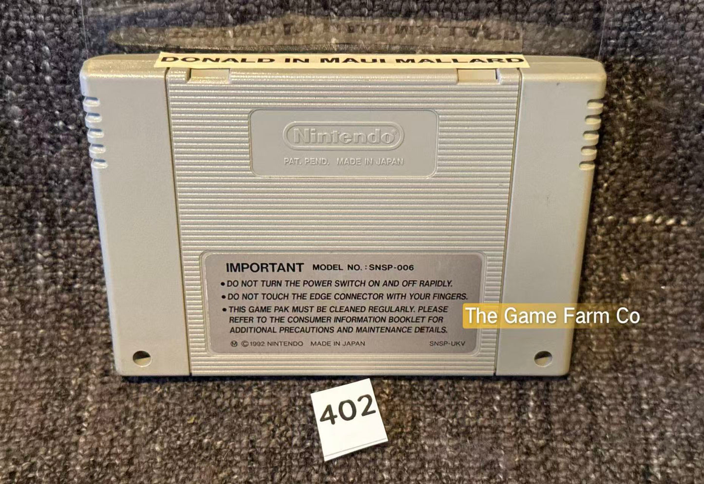 Donald in Maui Mallard Super Nintendo (SNES) Loose Used PAL Version