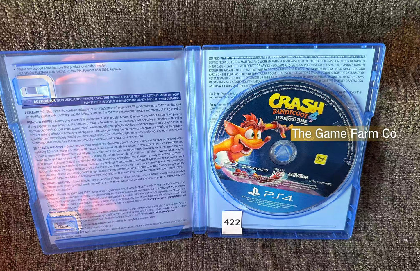 Crash Bandicoot 4 It's About Time PlayStation 4 Physical Game CIB PAL Tested Used