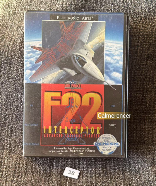 F 22 Interceptor Advanced Tactical Fighter Game - No manual - Sega Mega Drive