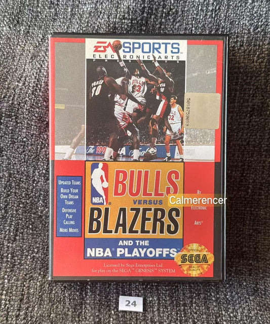Bulls Vs Blazers and the NBA Playoffs Game Excellent condition - Sega Genesis