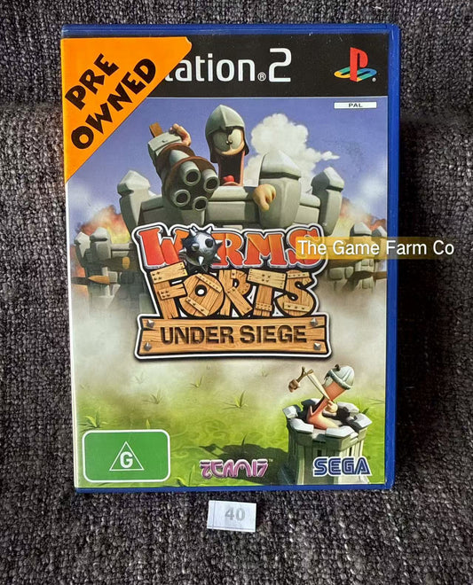 Worms Forts Under Siege Game- Sony PlayStation 2 (PS2)