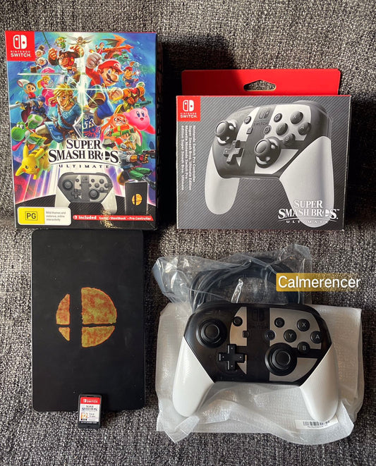 Super Smash Bros Ultimate Limited Edition Combo with Controller & Steel Case Switch Game  - Nintendo
