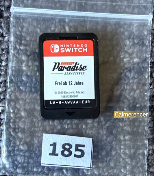 Burnout Paradise Remastered Game ( Loose - No case) - Nintendo Switch