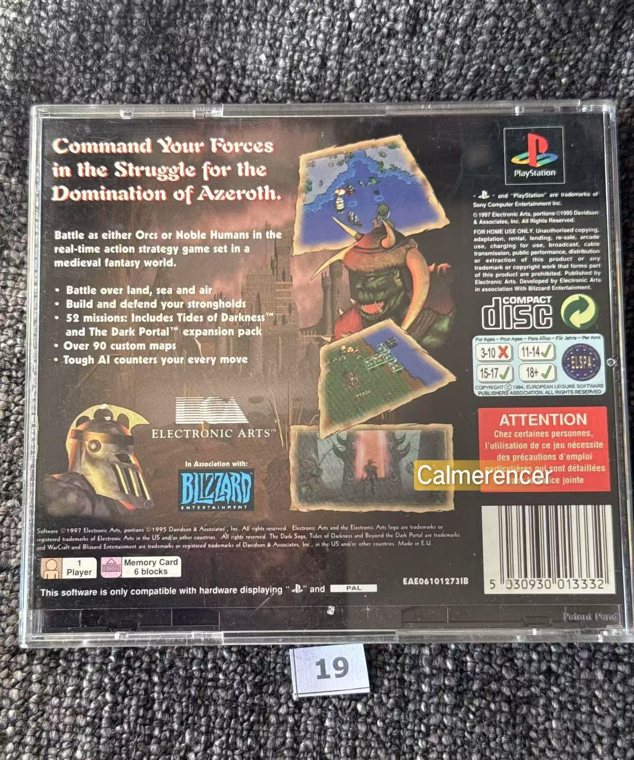 Warcraft 2 The Dark Saga - Excellent Condition - Sony Playstation One (PS1) Game