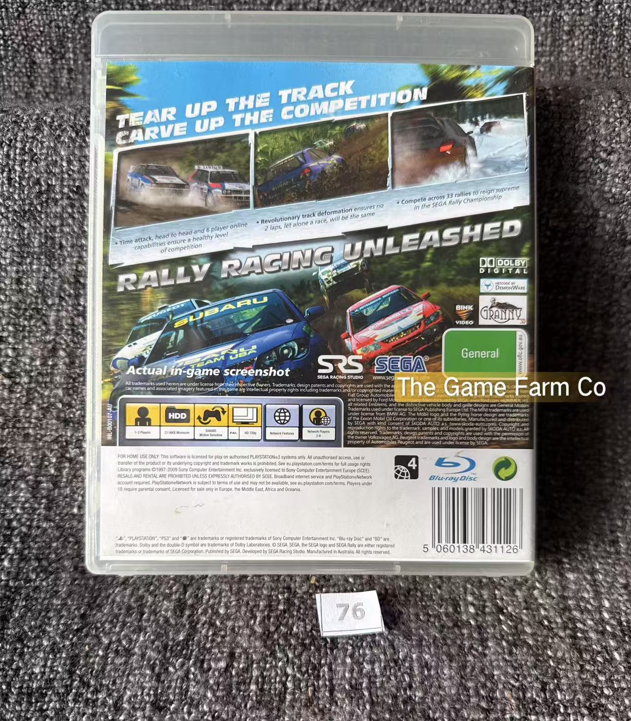 Sega Rally Game - PS3 - Sony Playstation 3
