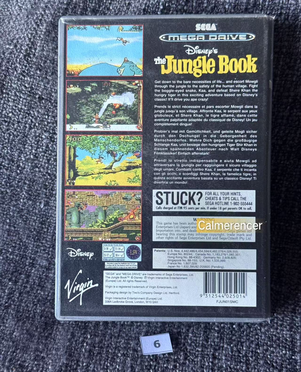 Disney's The Jungle Book - No manual - Game - Sega Mega Drive
