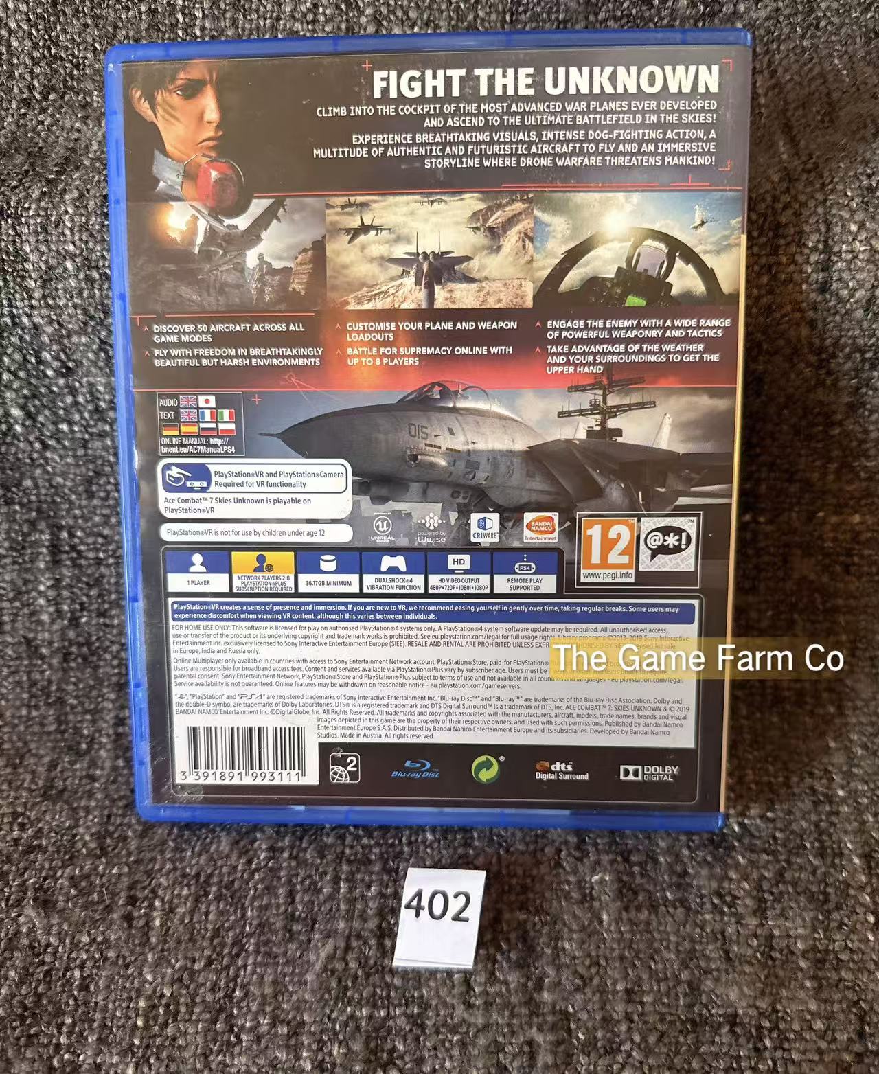 Ace Combat 7 Skies Unknown PS4 Physical Game CIB PAL Tested Used