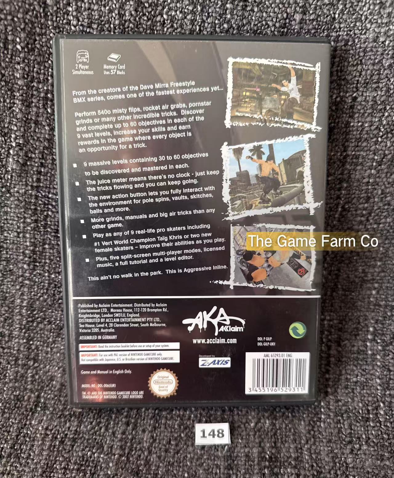 Aggressive Inline Game - no manual  - Nintendo Gamecube - Pal Version