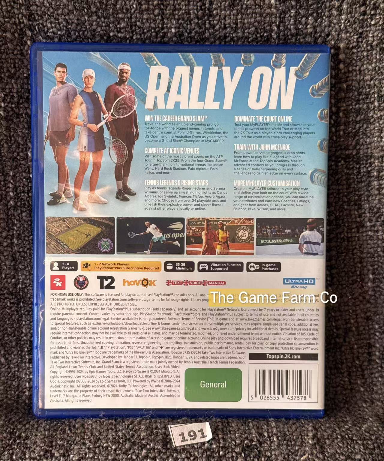 TopSpin 2K25 Sony PlayStation 5 Complete PAL Tested Used