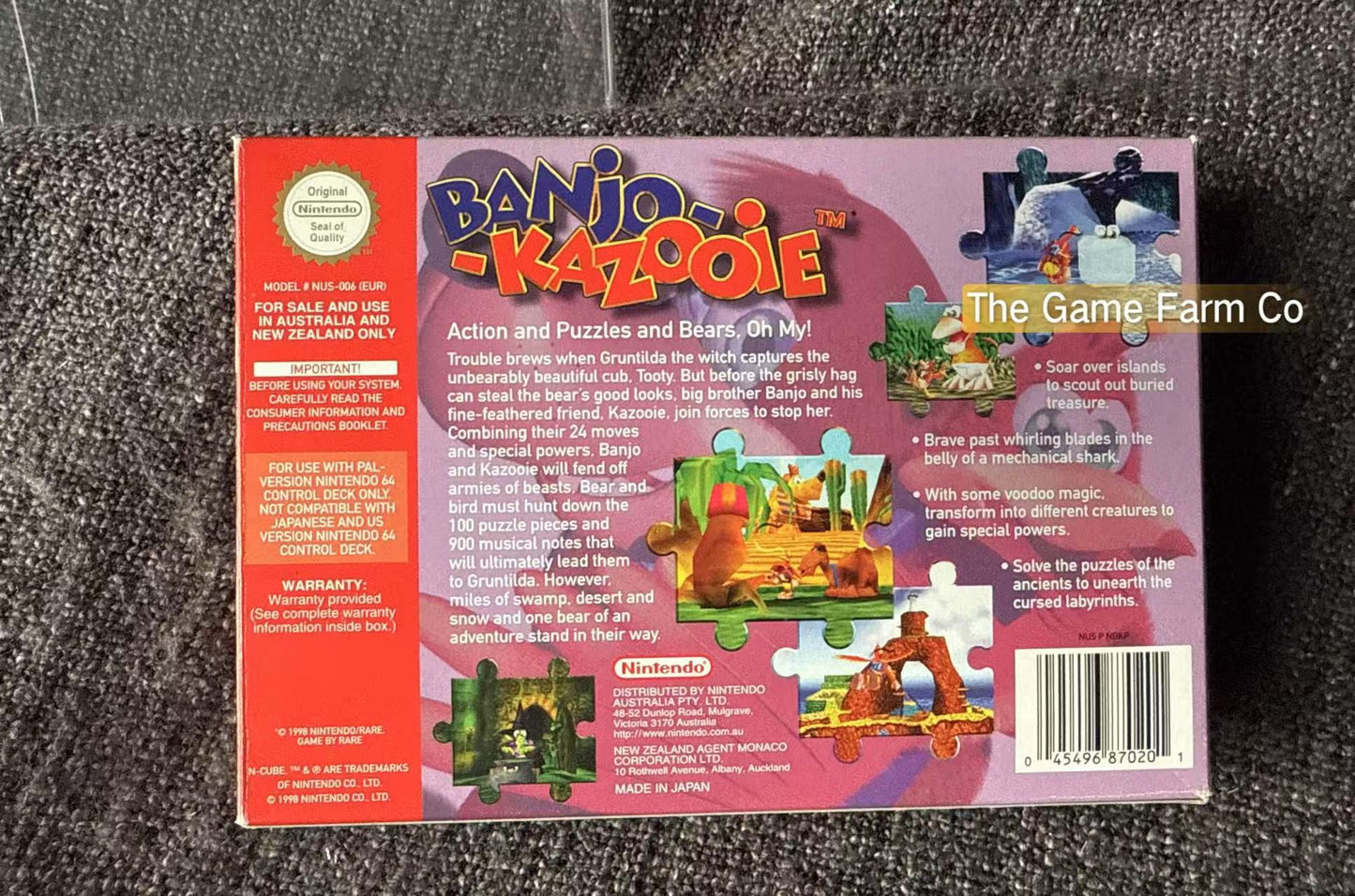 Banjo Kazooie Game Boxed - Nintendo 64 / N64 - Pal Version