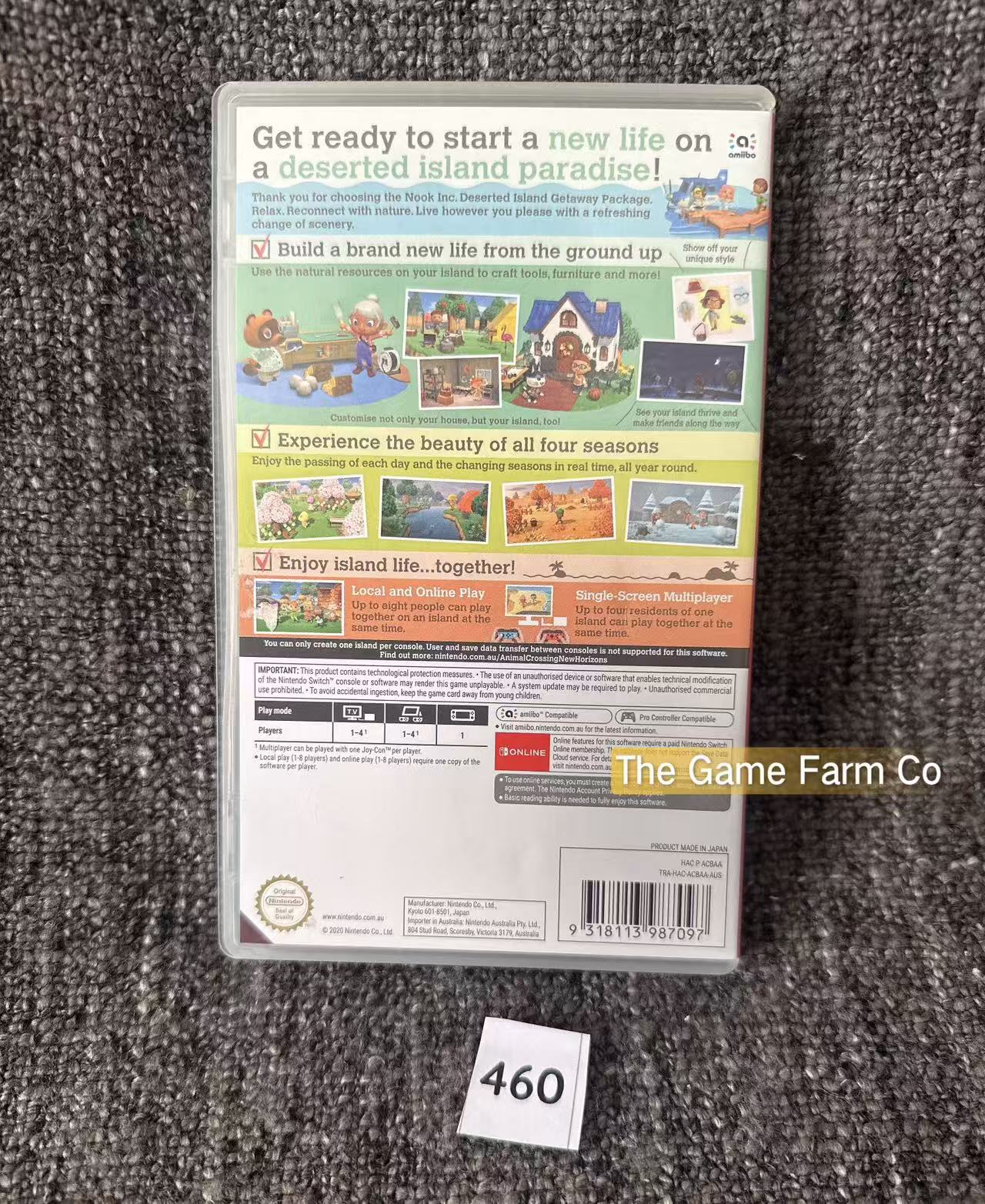 Animal Crossing New Horizons Nintendo Switch Physical Game Cartridge PAL Tested Used