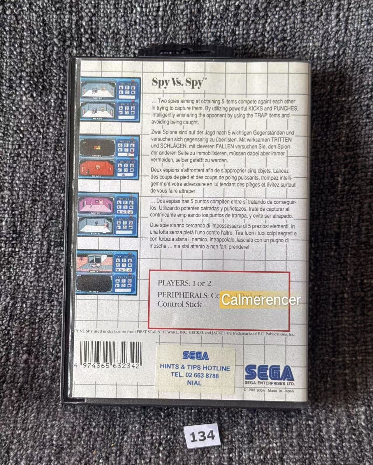 Spy Vs Spy - No Manual Game - Sega Master System