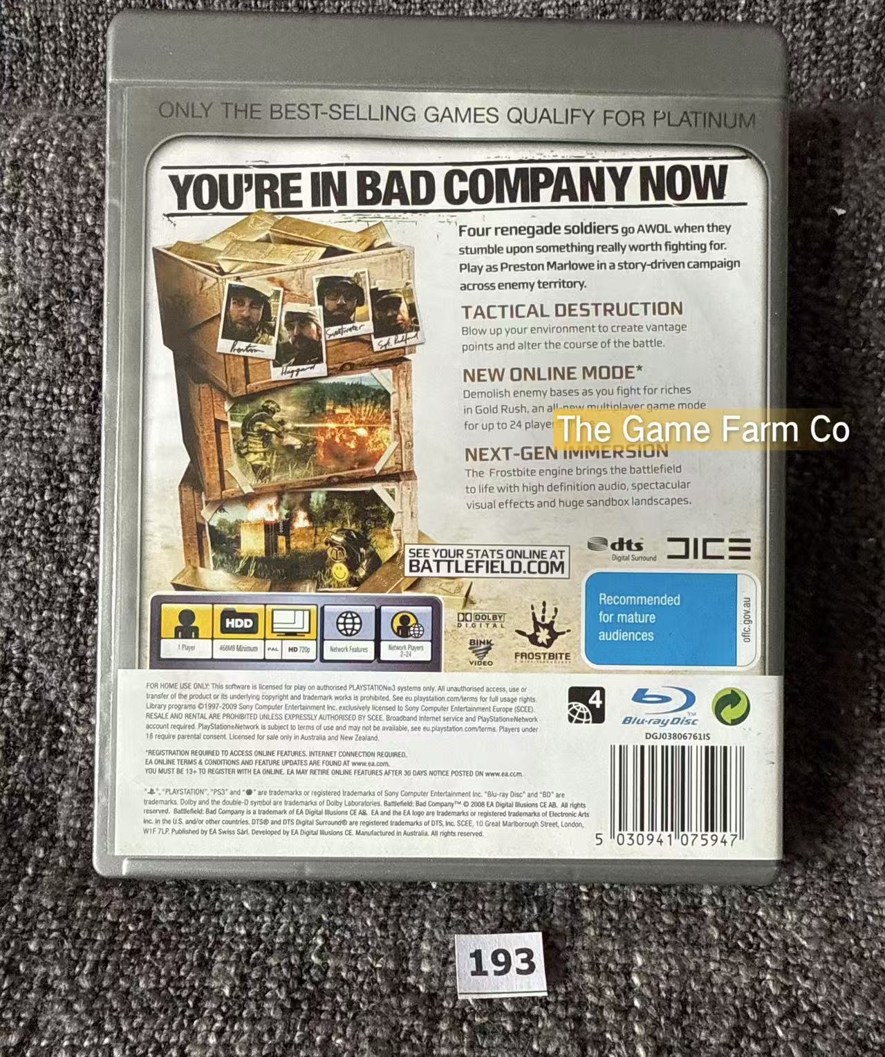 Bad Company Game - PS3 - Sony Playstation 3