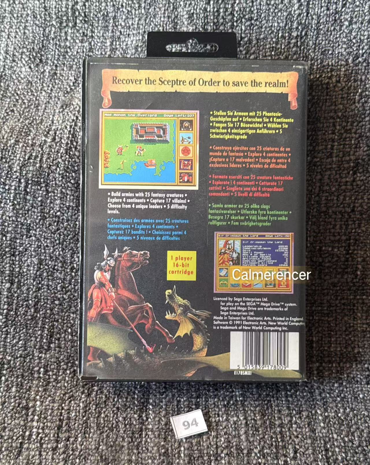 King's Bounty Conquerer's Quest  Game - No manual  - Sega Mega Drive