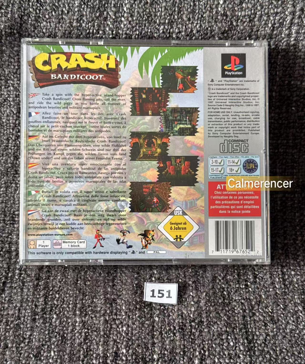 Crash Bandicoot - Sony Playstation One (PS1) Game