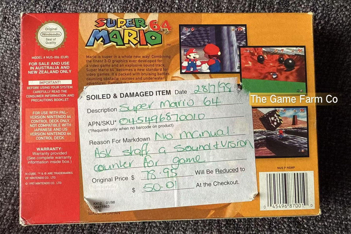 Super Mario 64 Game Boxed - Nintendo 64 / N64 - Pal Version