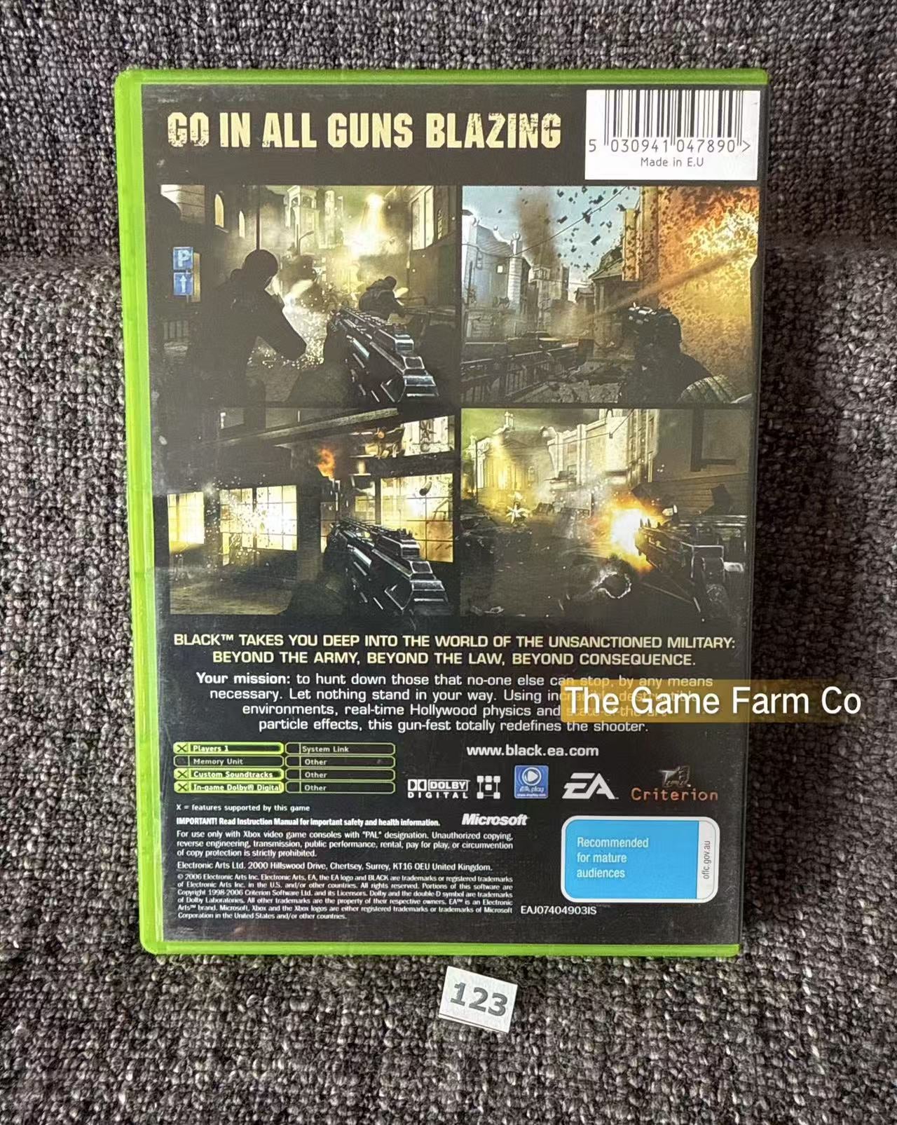 Black Game In excellent condition -  Microsoft Xbox Original