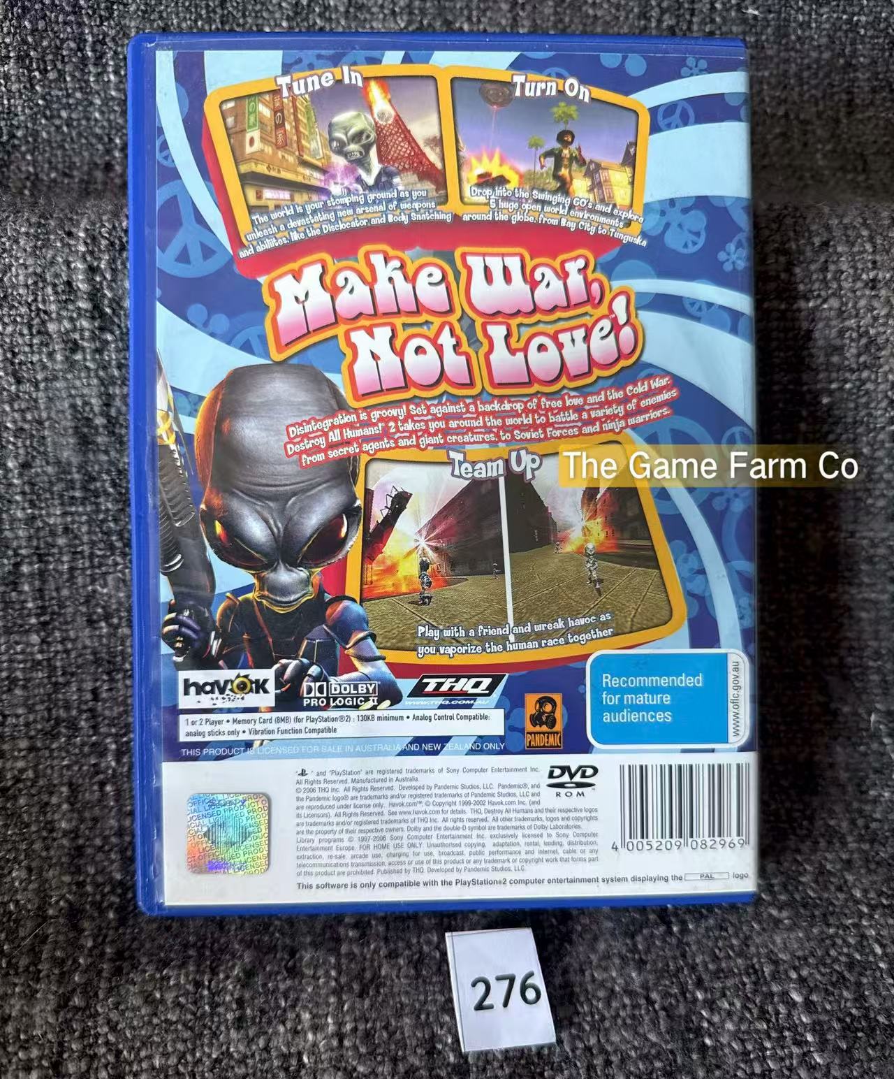 Destroy All Humans 2 Game- Sony PlayStation 2 (PS2)