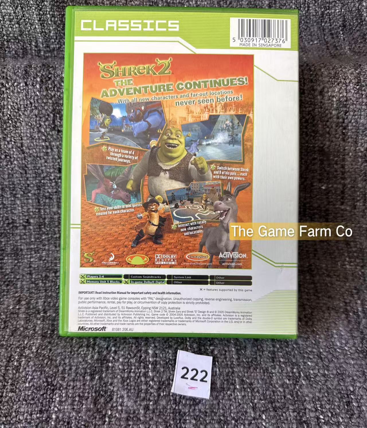 Shrek 2 Game Microsoft Xbox Original