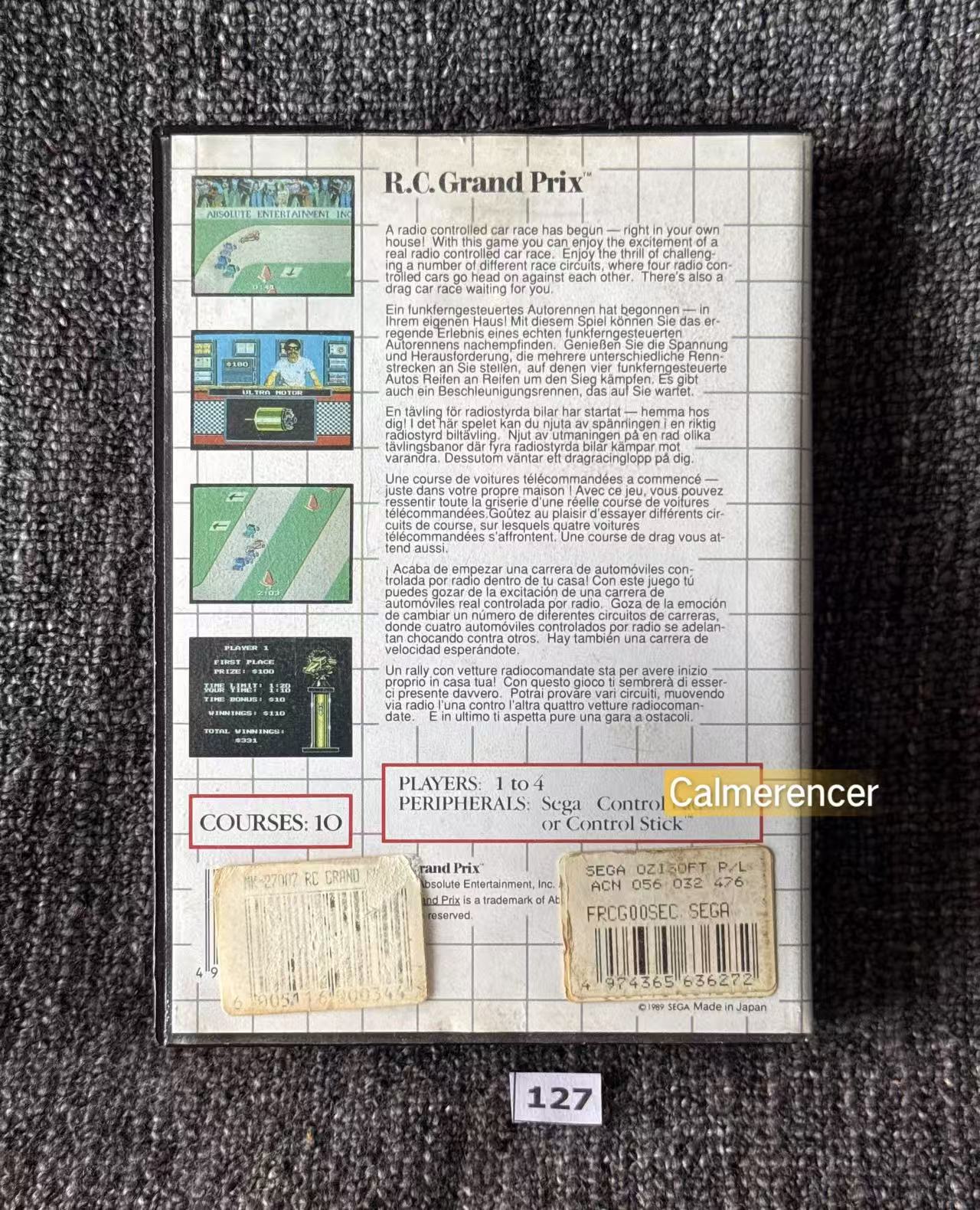 RC Grand Prix Game - Sega Master System