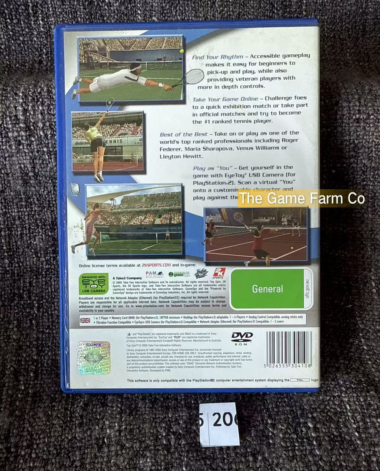 Top Spin Game- Sony PlayStation 2 (PS2)
