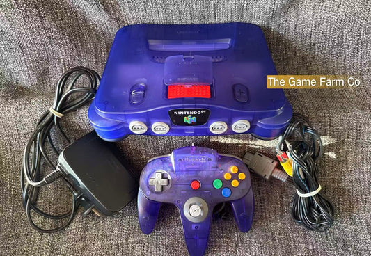 Grape Purple Funtastic Nintendo 64 Console Bundle N64 Tested Excellent Condition