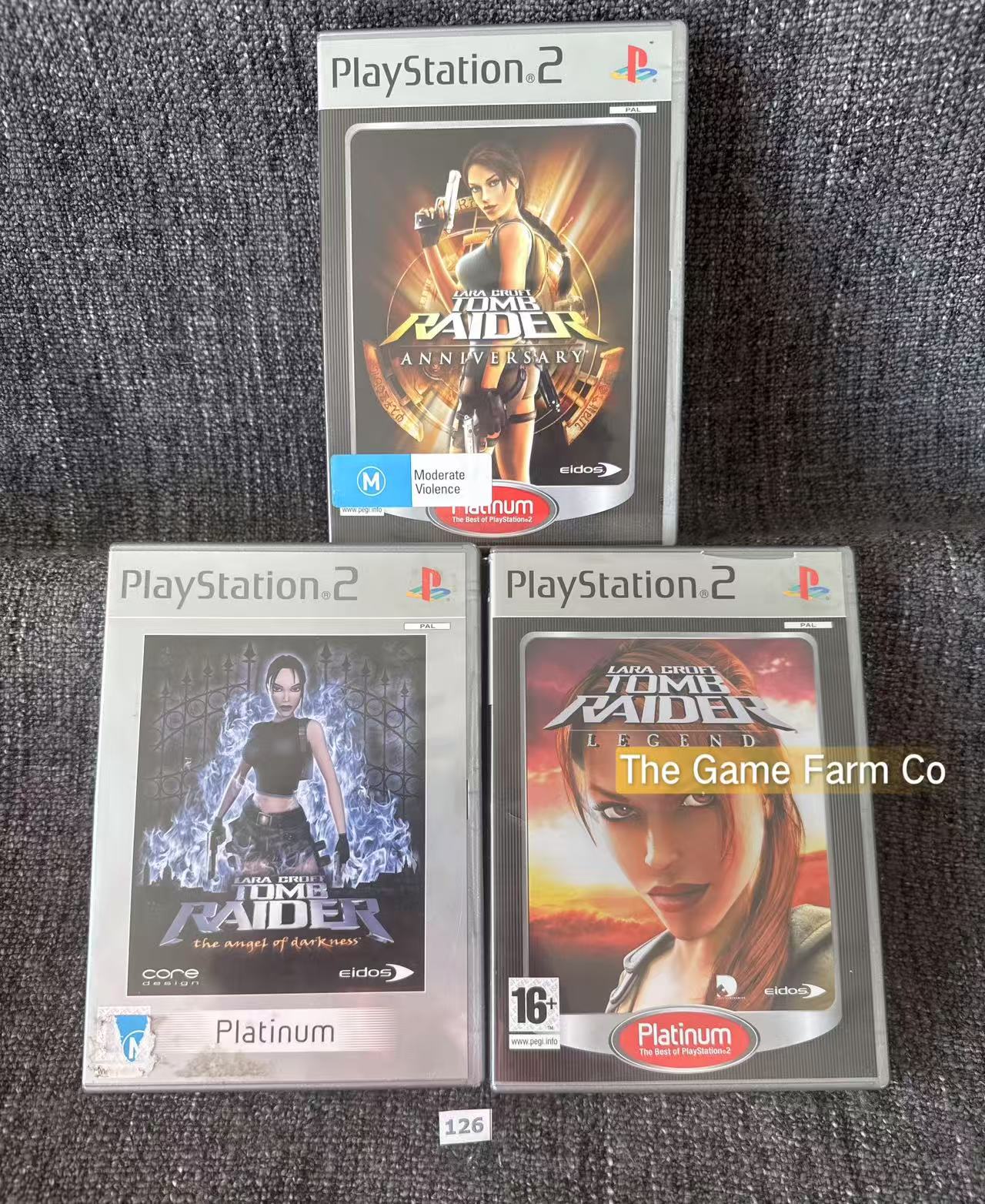 Lara Croft Tomb Raider Games X 3 - Sony PlayStation 2 (PS2)