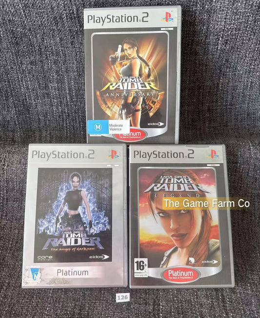 Lara Croft Tomb Raider Games X 3 - Sony PlayStation 2 (PS2)