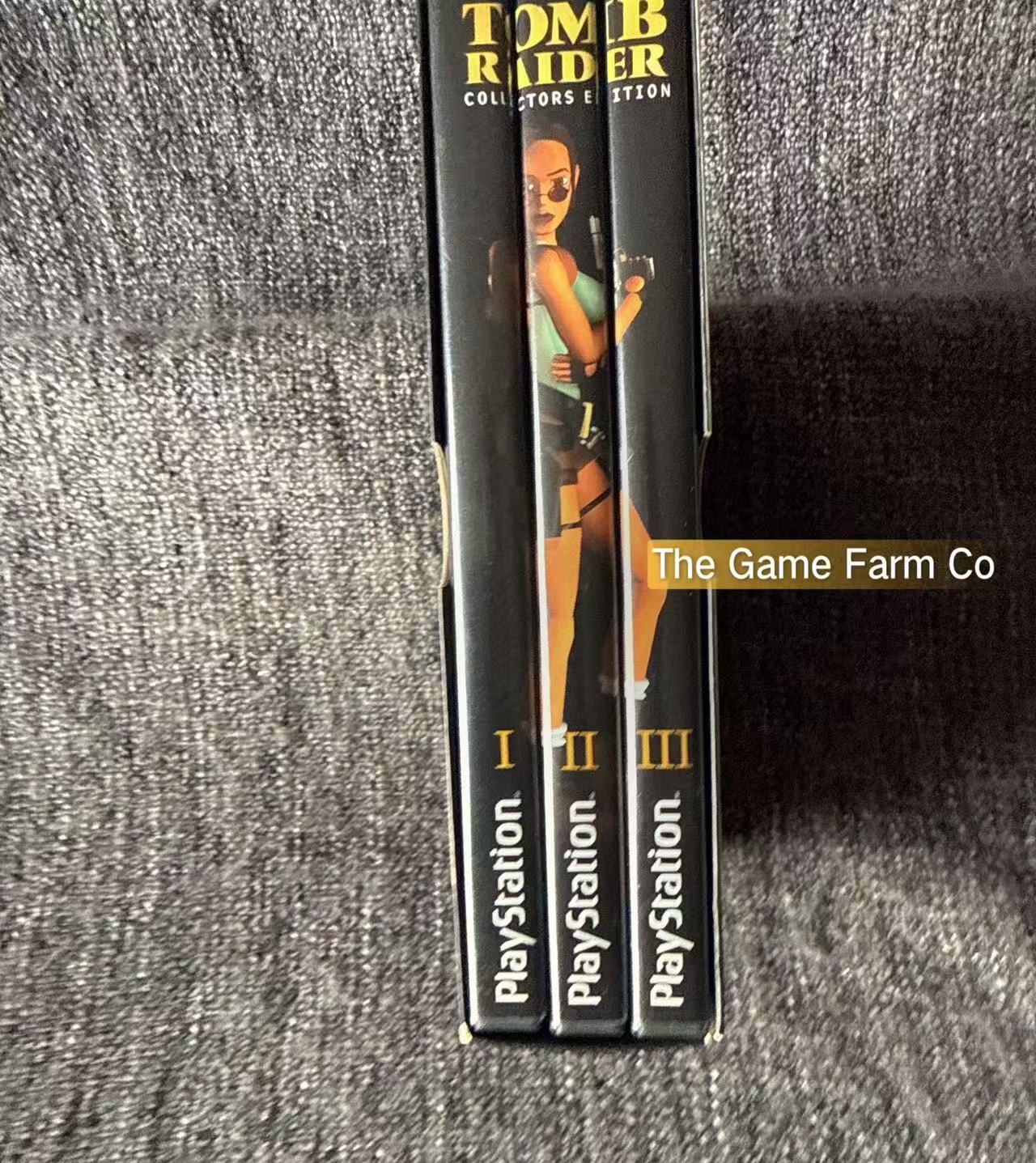 Tomb Raider Collectors Edition Lara Croft In overall Excellent Condition - Sony Playstation One (PS1) Box set Games 1-3