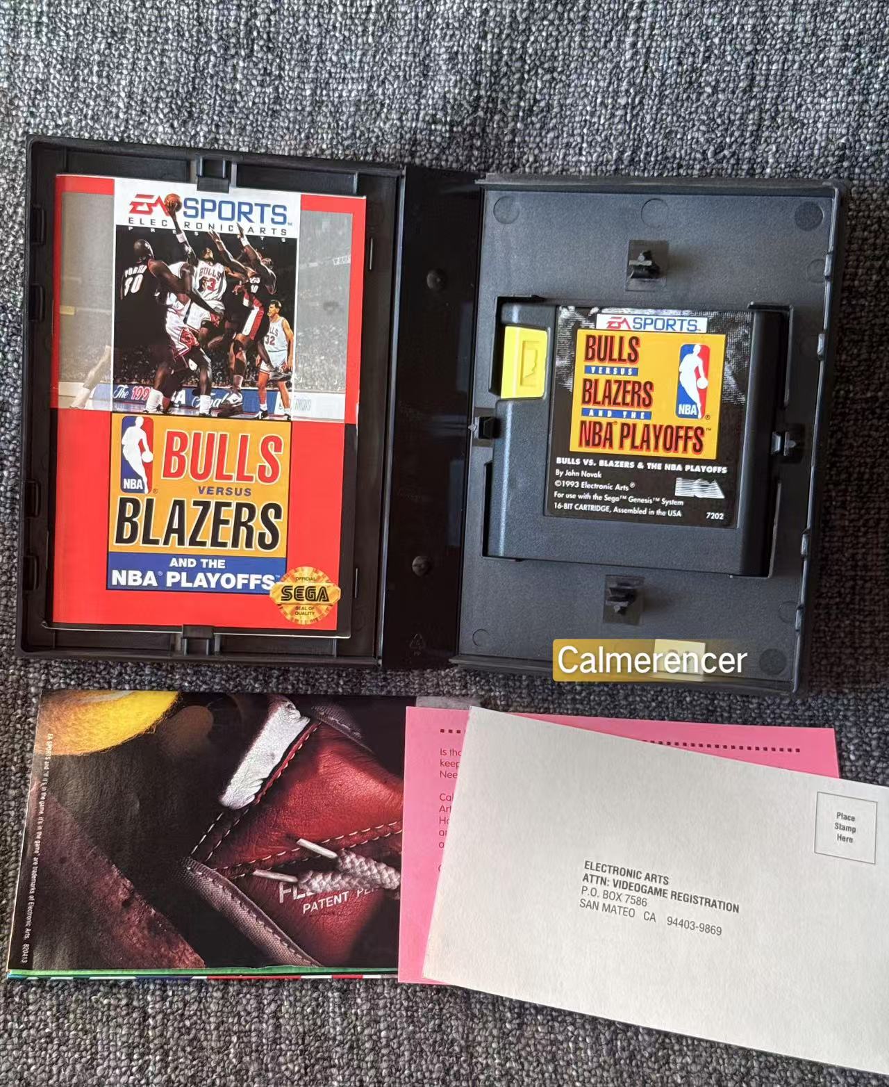 Bulls Vs Blazers and the NBA Playoffs Game Excellent condition - Sega Genesis