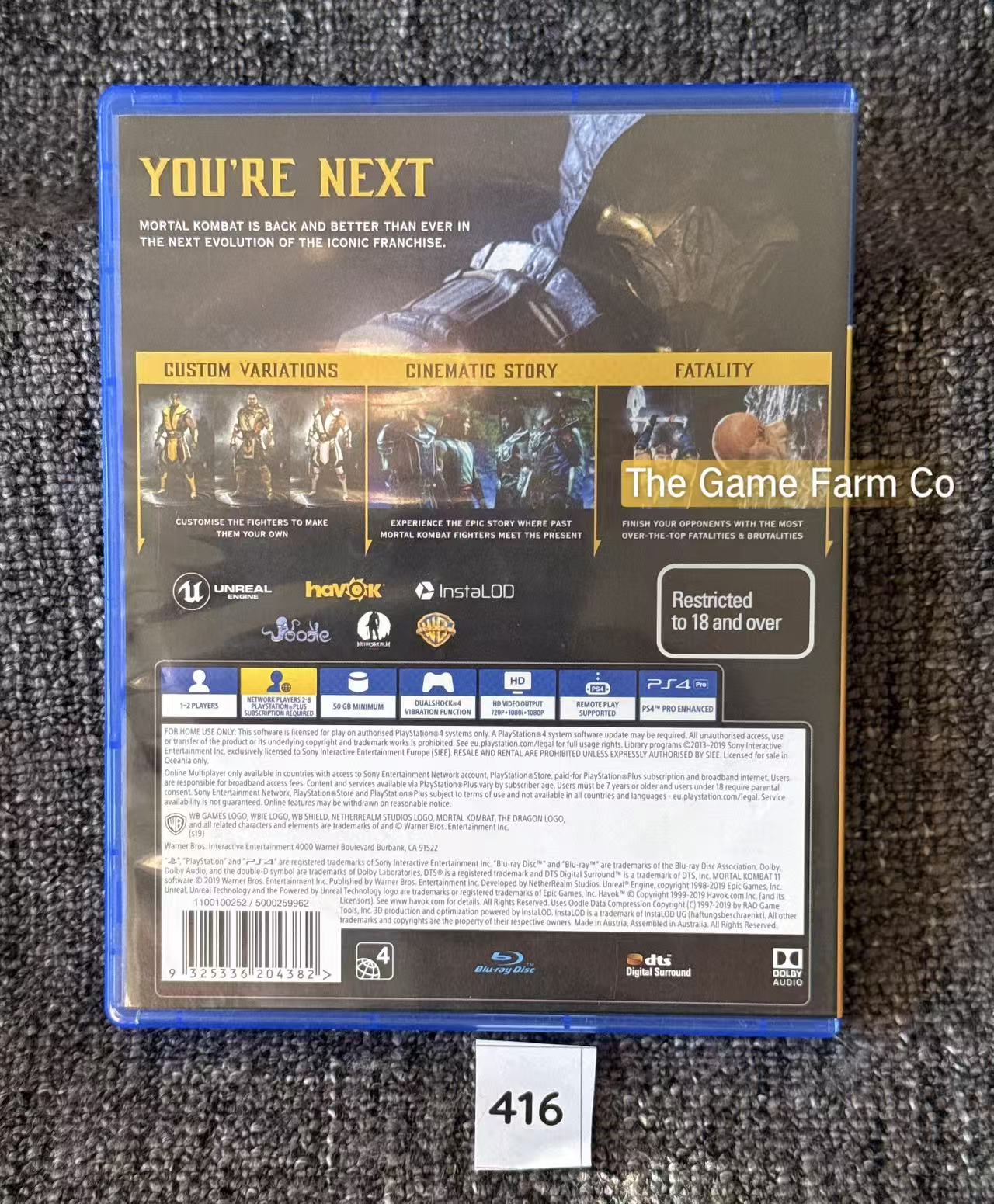 Mortal Kombat 11 PS4 Physical Game PAL Tested Used