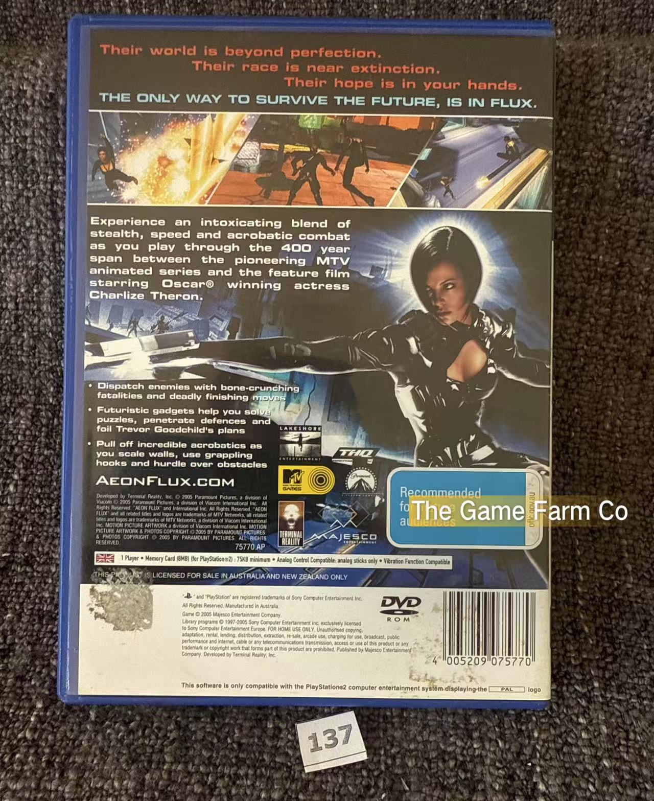 Aeon Flux Game- Sony PlayStation 2 (PS2)