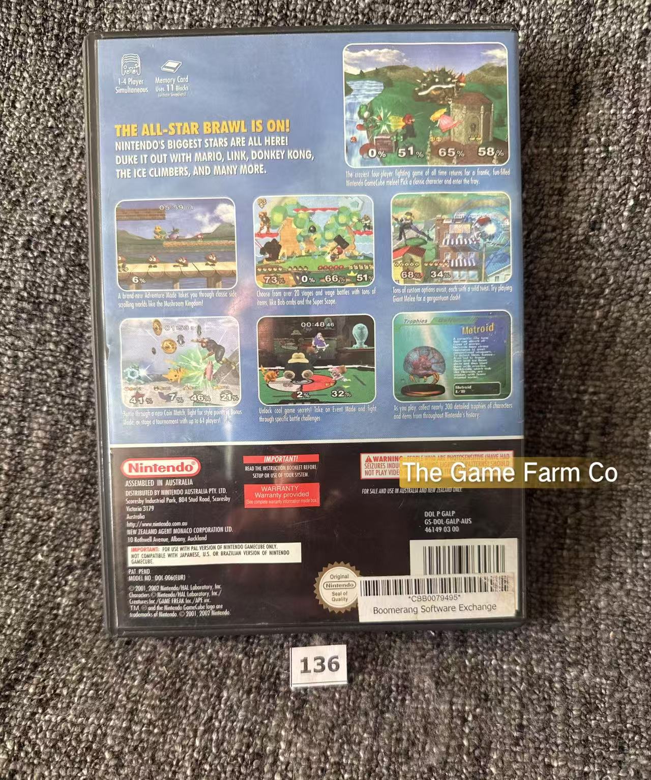 Super Smash Bros Melee Game - Missing manual - Nintendo Gamecube - Pal Version