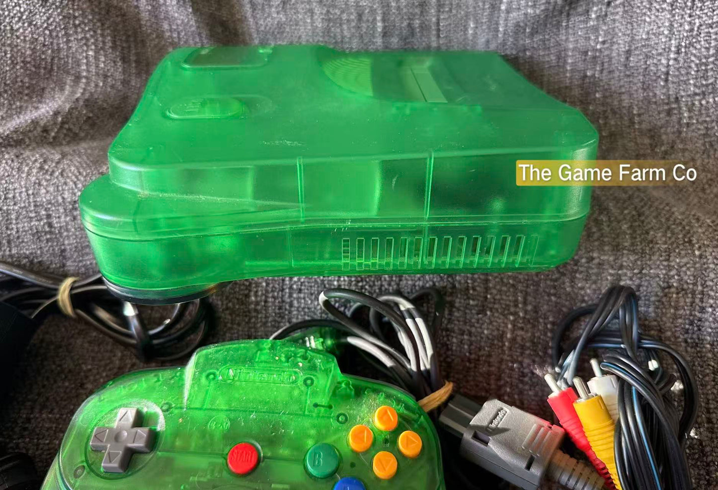 Jungle Green Funtastic Nintendo 64 Console Bundle N64 Tested Excellent Condition
