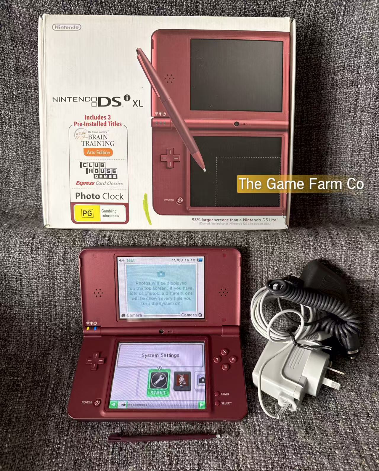 Nintendo DSi XL Burgundy Red Console boxed in overall great condition