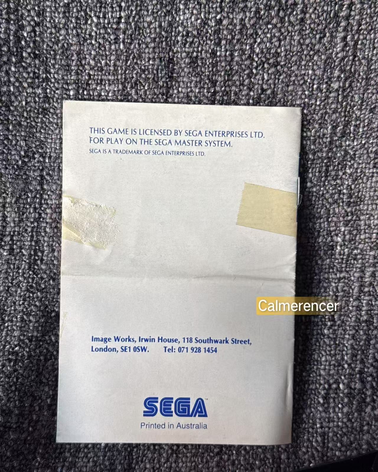 Xenon 2 Game - Sega Master System