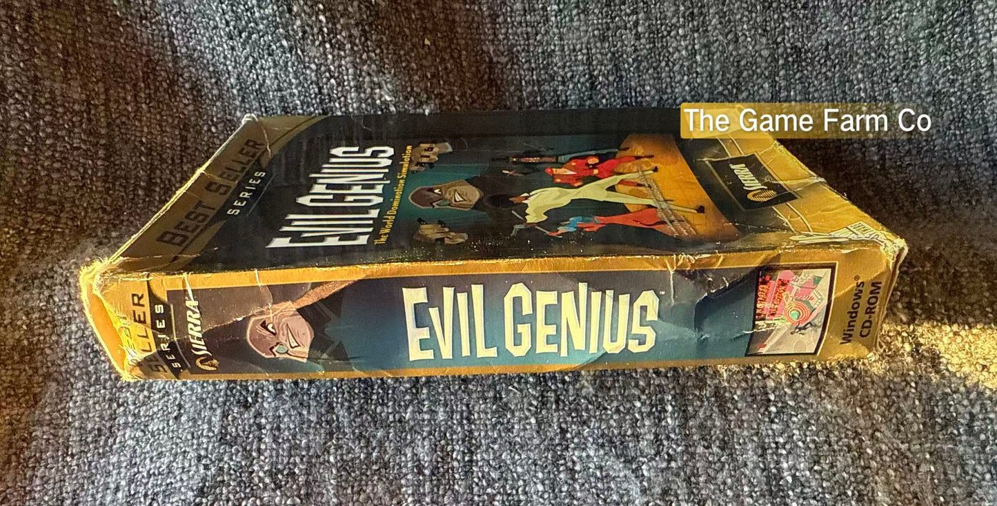 Evil Genius PC Big Box Untested Missing Manual Fair to Good Condition Vintage