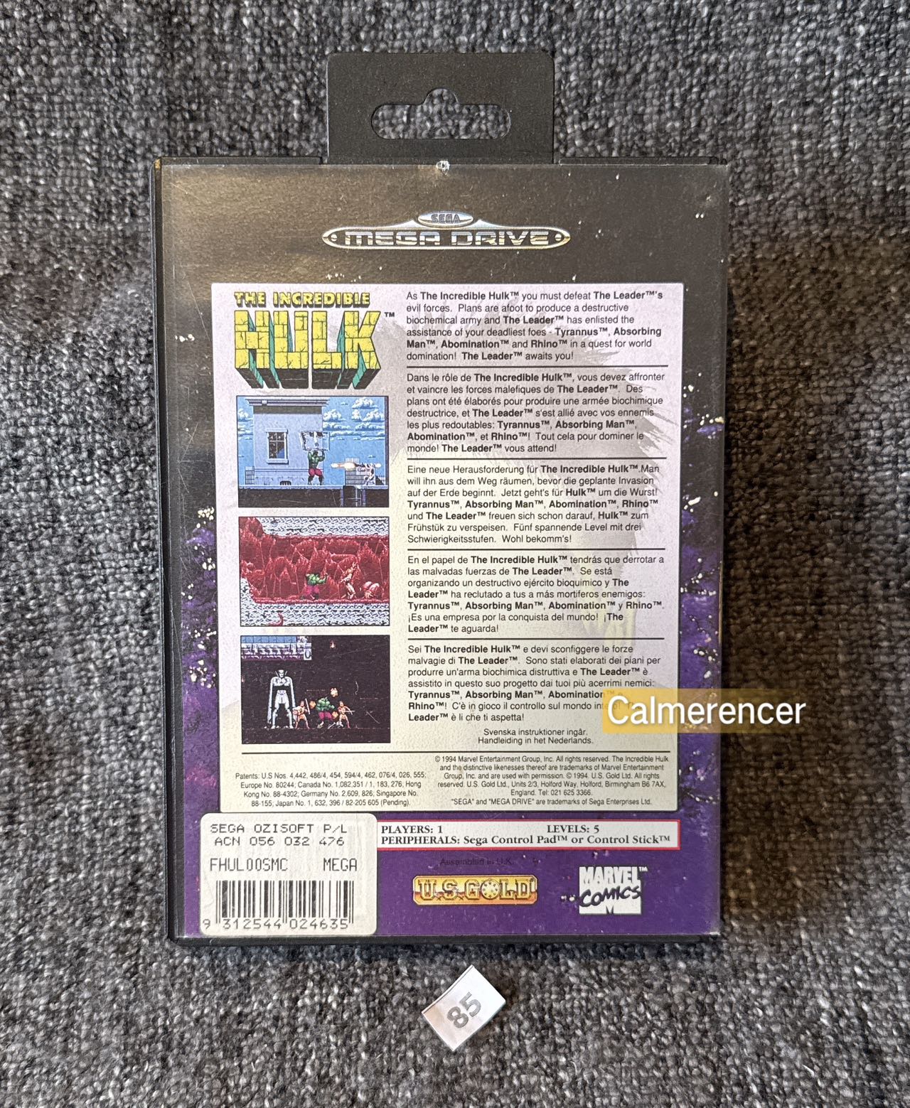 The Incredible Hulk Game - Sega Mega Drive