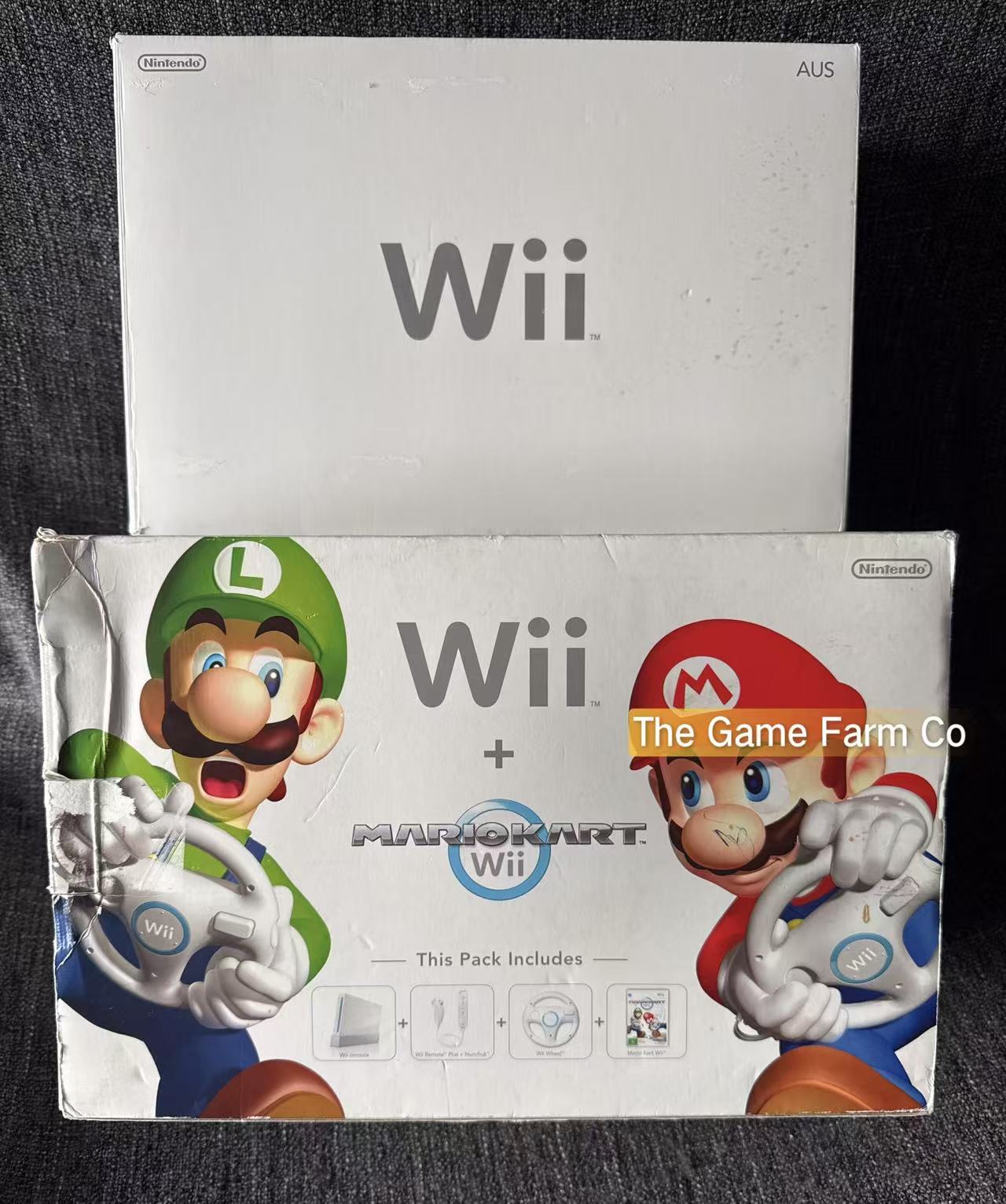 White Nintendo Wii Mario Kart Bundle Edition - Pal Australian