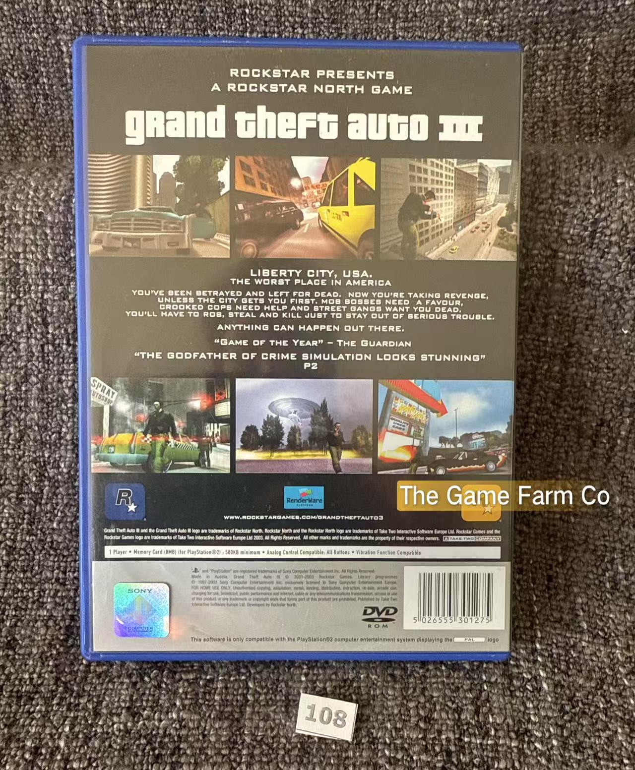 Grand Theft Auto III 3 Game- Sony PlayStation 2 (PS2)