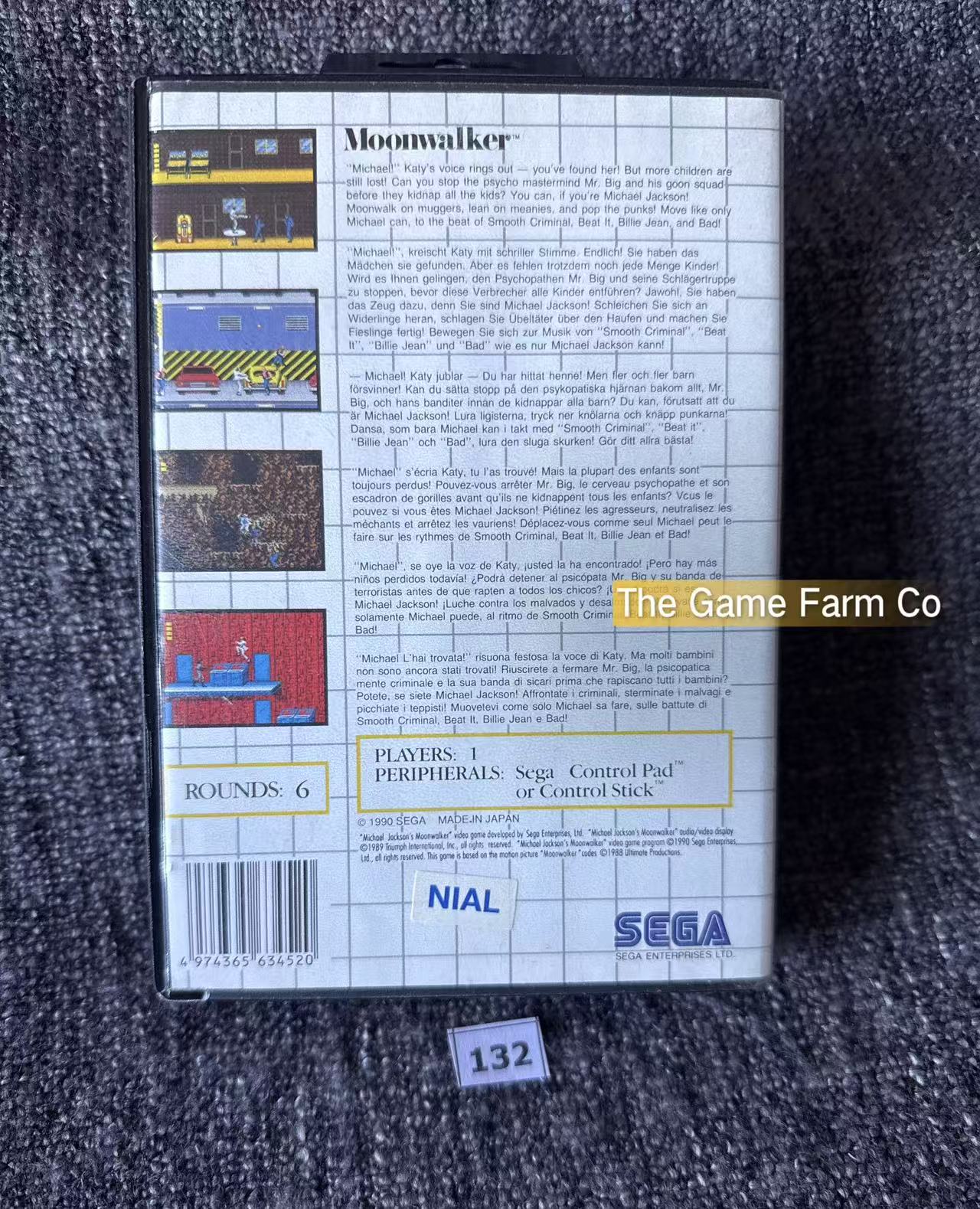 Moonwalker Game - Sega Master System