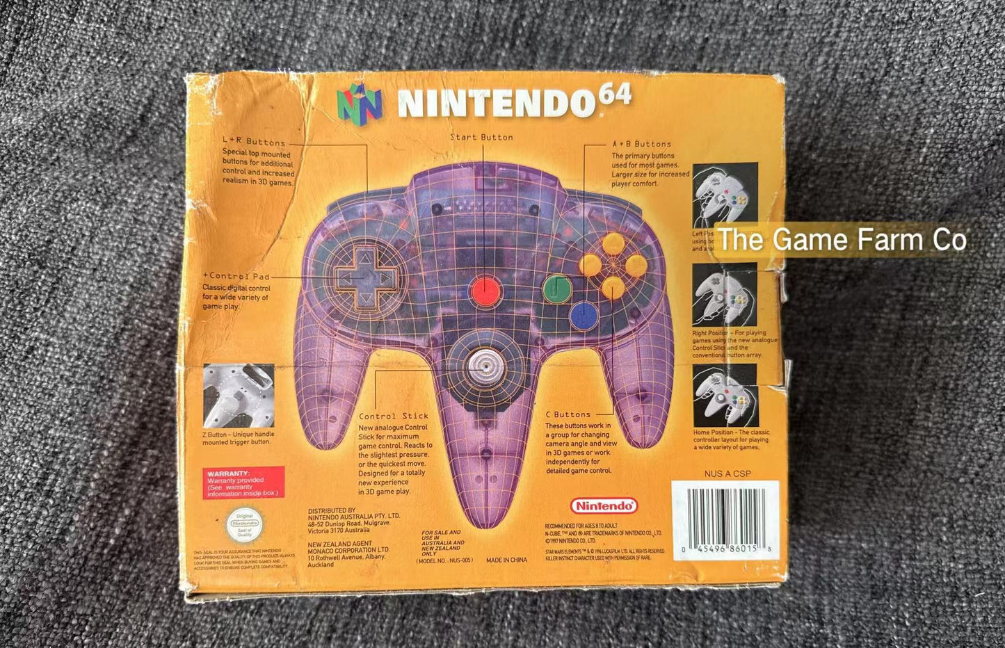 All Genuine Clear Purple boxed  N64 controller in good condition (Nintendo)