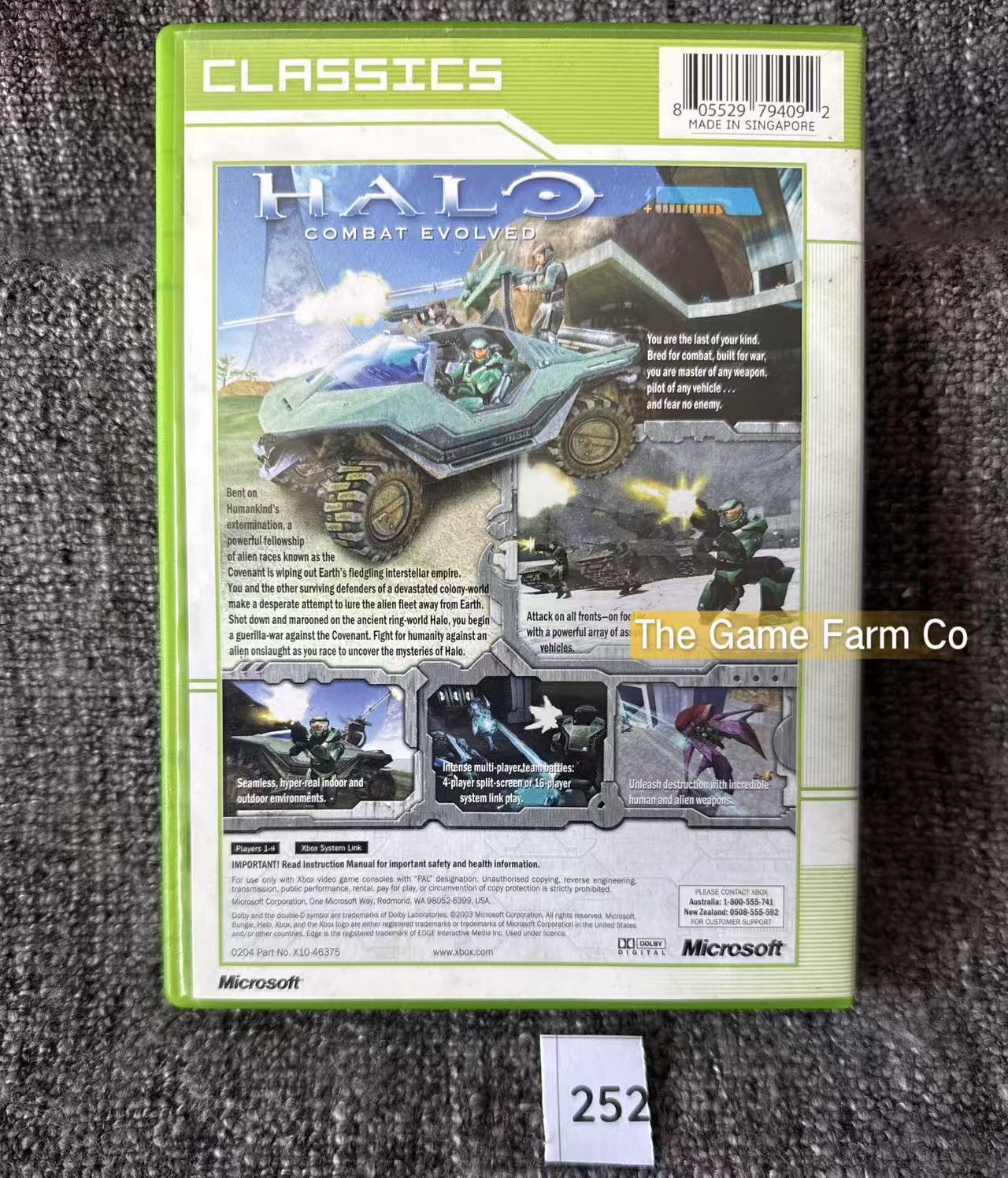Halo Combat Evolved Game Microsoft Xbox Original