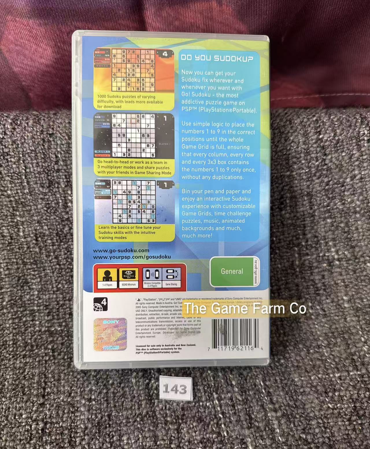 Go! Sudoku Sony PSP Complete AUS Tested Used