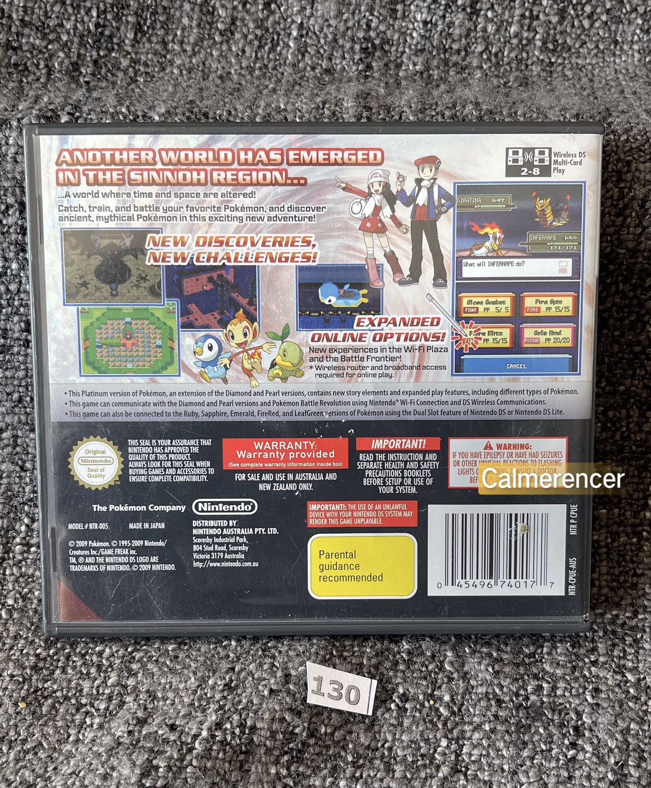 Pokemon Platinum Version Game Nintendo DS - Pal